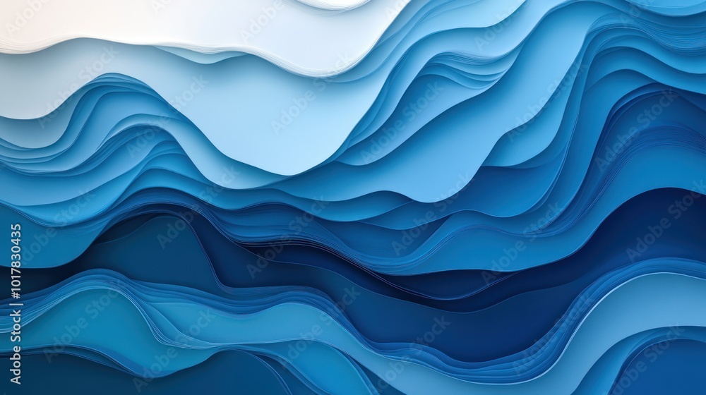 Poster abstract gradient with multiple blue tones offering dynamic color variation within blue shades, usef