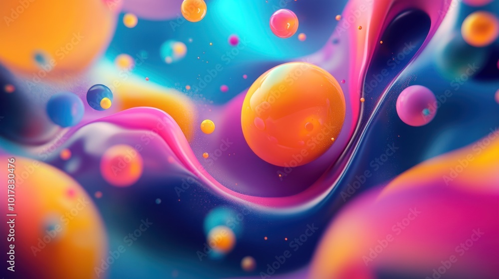 Poster abstract graphics background, using non-representational shapes and colors to create modern and visu