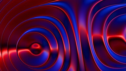 Abstract background with red and blue flowing curves..
