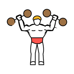circus strongman carnival show line icon vector. circus strongman carnival show sign. isolated symbol illustration