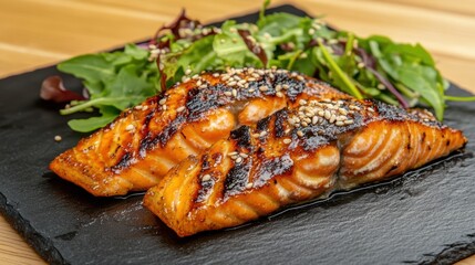 The Grilled Salmon with Salad