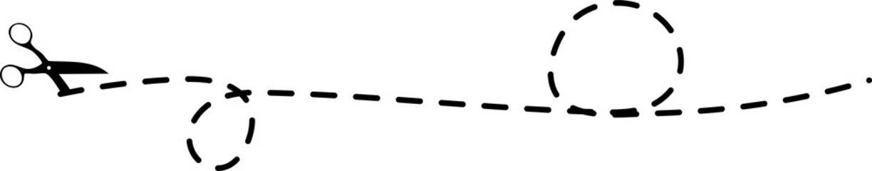 scissors with cut lines element