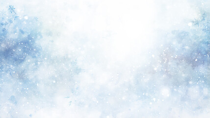 white background, snow blurred, snowflakes empty copy space, blank winter christmas letter postcard design
