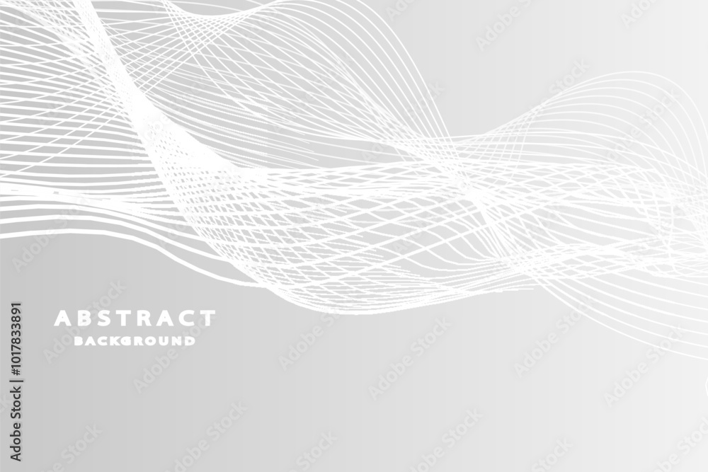 Wall mural modern abstract background with flowing white lines. digital future technology concept. vector abstr