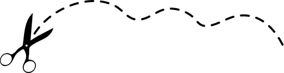 scissors with cut lines element