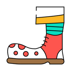 clown feet carnival vintage show line icon vector. clown feet carnival vintage show sign. isolated symbol illustration