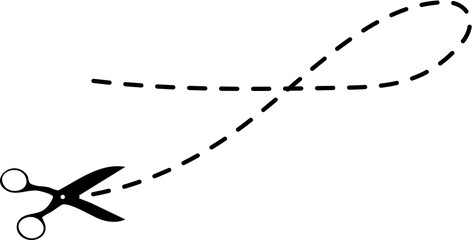 scissors with cut lines element