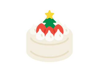 クリスマスケーキのアイコンのイラスト