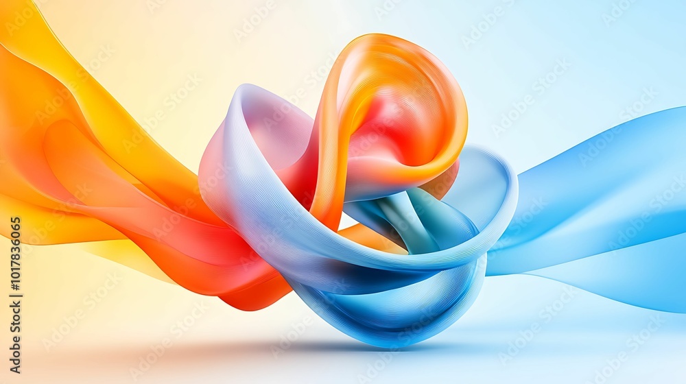 Poster explore a stunning abstract 3d design featuring colorful waves and smooth curves blending seamlessly