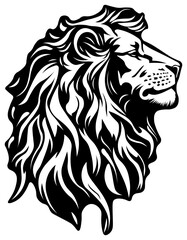 Fototapeta premium King Lion Head Vector Illustration
