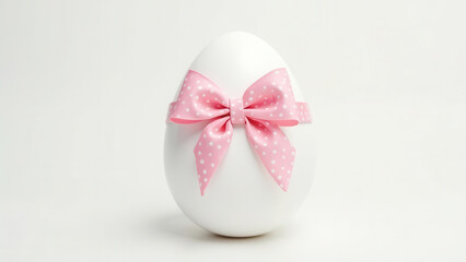 Beautiful easter egg with bow and copy space