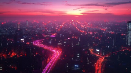 The City at Sunset Glow