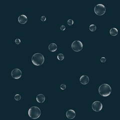 Floating soap bubbles against a dark background creating a serene and whimsical atmosphere