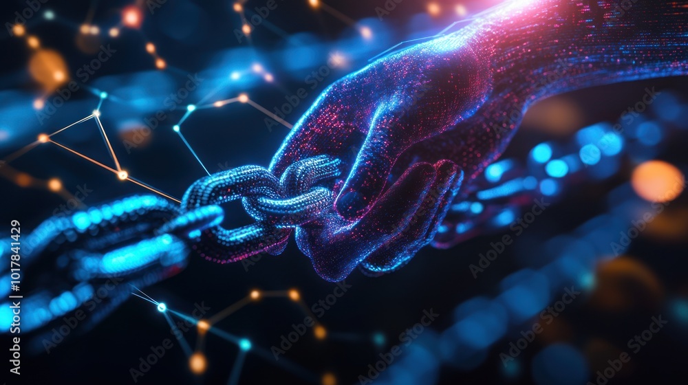 Poster blockchain in marketing - utilizing blockchain technology for transparent and secure marketing strat