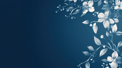 Blue background with floral design A popular choice in wedding invites, feminine designs, or seasonal campaigns, especially in fashion and decor.
