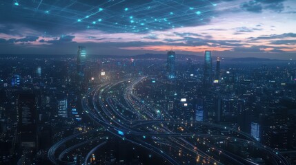 The Digital Cityscape at Dusk