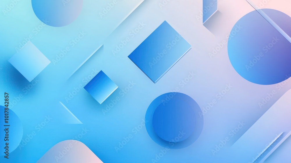 Poster blue gradient with geometric shapes combining clean gradients with sharp,