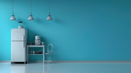 Washing machine clothes in the room concept, cabinet vase of plant and basket style, decorative light brown wall background style.
