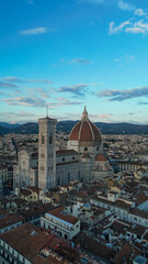 Fototapeta premium Aerial photography of the city of Florence. Florence Duomo. Italian Tuscany. Architecture. Basilica.