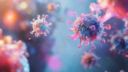 immune cells in action, focusing on macrophages and T-cells, detailed depiction of their role in fighting infections, showing the body's defense mechanisms