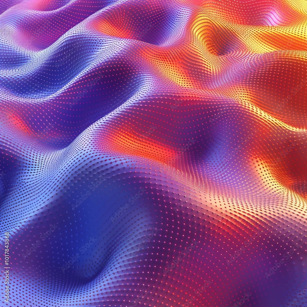 Poster Abstract Wavy Gradient Background with Dotted Texture