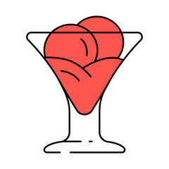 raspberry sorbet food snack line icon vector. raspberry sorbet food snack sign. isolated symbol illustration