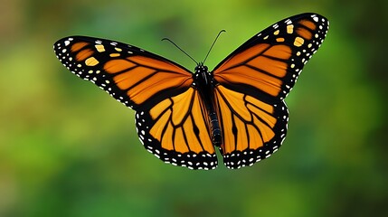 Fototapeta premium A Monarch Butterfly with Orange and Black Wings
