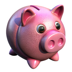 piggy bank 3d icons in cartoon plastic style minimal isolated on transparent white background, clipping path