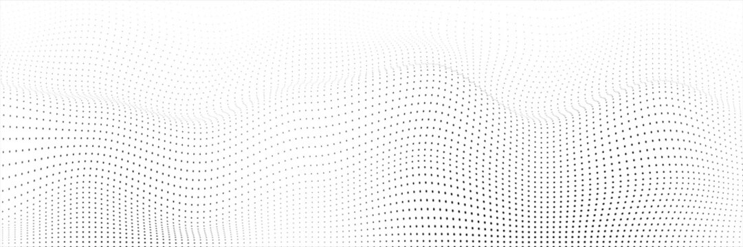 Wave 3d. Wave of particles. Futuristic point wave. Design for poster. Technology vector background. Vector illustration.