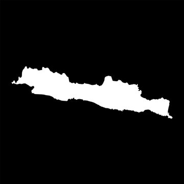 Java island map, region of Indonesia. Vector illustration.