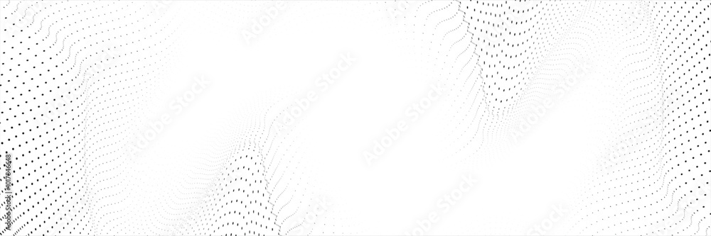Poster wave 3d. wave of particles. futuristic point wave. design for poster. technology vector background. 