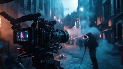 Fototapeta premium Cinematic background, creating a movie-like atmosphere with professional, high-quality visuals for impactful storytelling