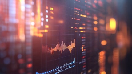 A visually striking digital interface featuring sound wave patterns and colorful data visualizations.