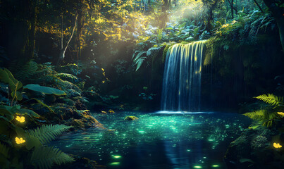 Dreamlike Landscapes and Mystical Gardens with Vibrant Flowers and Glowing Nature