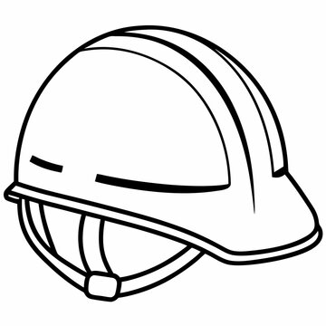recommend clip art: illustration of a helmet line art  vector