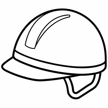 recommend clip art: illustration of a helmet vector line art