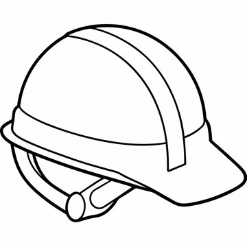 recommend clip art: illustration of a helmet vector line art