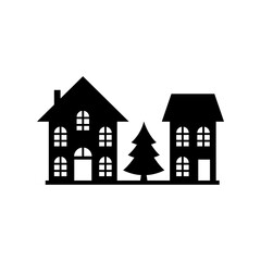 Fototapeta premium House silhouette vector illustration. 