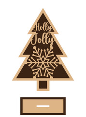 Christmas tree laser cut template standing decoration. 