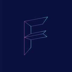 Letter f abstract logo design template
