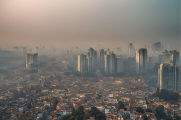 Delhi air pollution, India Gate smog, Urban traffic in Delhi, Smoggy morning at India Gate, Air pollution in New Delhi, Traffic congestion and pollution, Hazy skyline of Delhi Stock Photo.