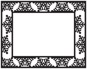 Photo frame vector illustration. Christmas photo frame silhouette. 