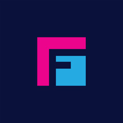 Letter f abstract logo design template