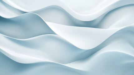 Fototapeta premium Wavy lines in slate blue and soft snow white, mimicking snowdrifts. Soft gradient background, minimalist composition