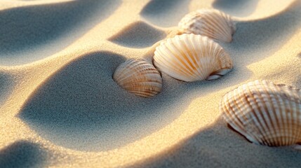 seashells embedded in the sand