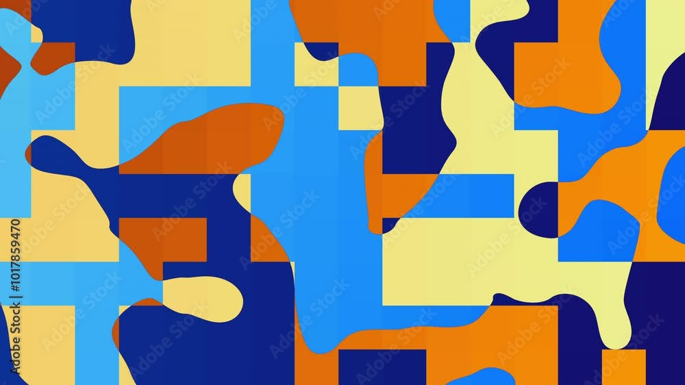 Fototapete geometric pattern loop. circles, squares animation. modernist abstract background. bauhaus design st
