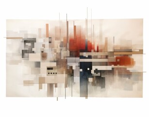 Abstract composition featuring a dynamic interplay of colors and shapes, suitable for modern art galleries, interior design, or creative projects looking for a contemporary touch,