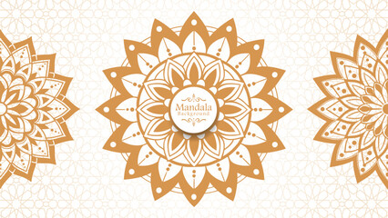 Luxury mandala background with golden arabesque pattern arabic islamic east style, Set of hand drawn mandala elements