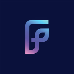 letter F alphabet logo design icon for business
