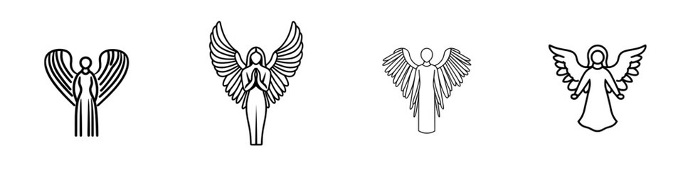 Isolated modern image of a christmas angel line symbol.